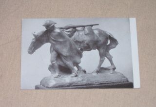 George Washington 1753 Sculpture Borglum B/w Post Card Panama Pacific Expo 1915