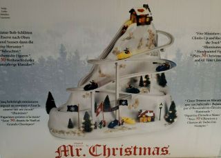 Mr Christmas Winter Wonderland Lighted Moving Bobsled Ride Music Box 10