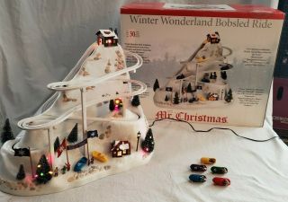 Mr Christmas Winter Wonderland Lighted Moving Bobsled Ride Music Box