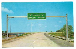Vintage Kentucky Chrome Postcard Entrance Turnpike No Cars Elizabethtown
