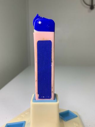 Vintage Regular Pez Dispenser No Feet Light Pink Stem With Blue Top 2