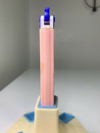 Vintage Regular Pez Dispenser No Feet Light Pink Stem With Blue Top 3