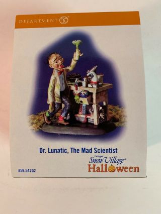 Dept 56 Halloween Dr.  Lunatic The Mad Scientist 56.  54702 Niob