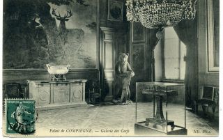France Palais De Compiègne Bear Taxidermy Chess French Postcard