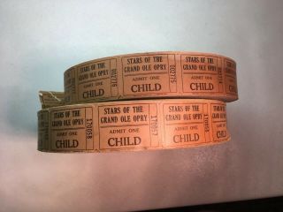 Vintage Stars Of The Grand Ole Opry Ticket Rolls Carnival Raffle
