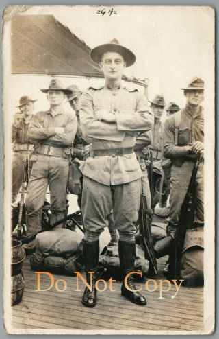1914 Mexico Veracruz Us Occupation - Uss Michigan Captain - Rppc Photo Postcard