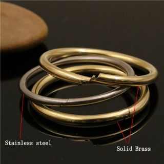 Solid Brass/Stainless Steel Lock O Ring Quick Release Jump Keychain Loop Ring 2