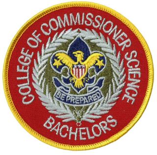 Boy Scout College Of Commissioner Science Bachelors 4 " Jacket Patch Official Bsa