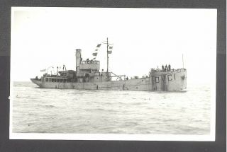 Orig Real Photo Royal Navy H.  M.  S.  Maria Former German Weather Ship