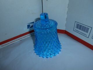 1 Vtg Homco Diamond Point Cut Blue Glass Votive Candle Holder Sconce Cup