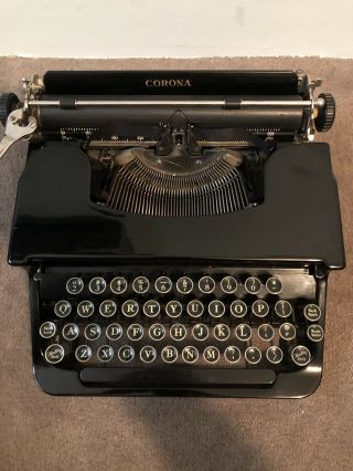 Smith Corona Typewriter Black Vintage Antique 1934