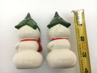 Vtg Salt Pepper Shakers Snowman Christmas Tree Hats Mid Century Kitsch Japan 5