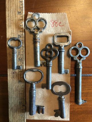 7 Old Vintage Hollow Barrel Fancy Bow Steampunk Cabinet Skeleton Keys Furniture