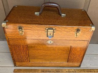 H Gerstner & Sons Wood Machinist Tool Box Chest 11 Drawers Vintage 2