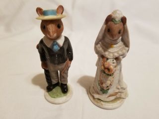 Vintage Woodmouse Family Porcelain Figurines Celestine And Wilfred