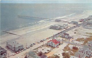 Wrightsville Beach North Carolina 1950s Postcard Aerial View Crystal Pier
