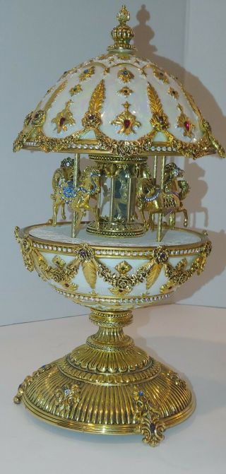 Franklin House Of Faberge Porcelain Musical Egg Carousel