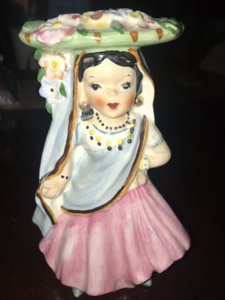 Vintage Japan Hawaiian Island Girl Porcelain Figurine