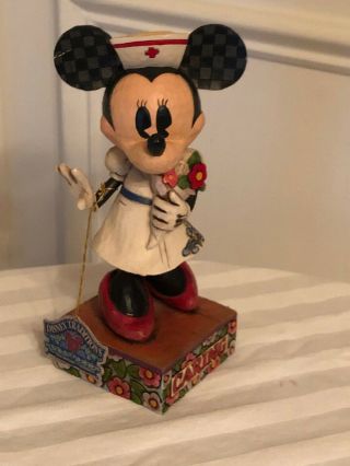 Disney Showcase Jim Shore Minnie Mouse Nurse Figurine Caring Is Contagious 8.  25”