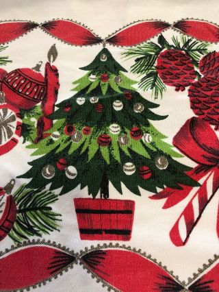 Vintage Christmas Tablecloth 48x 60
