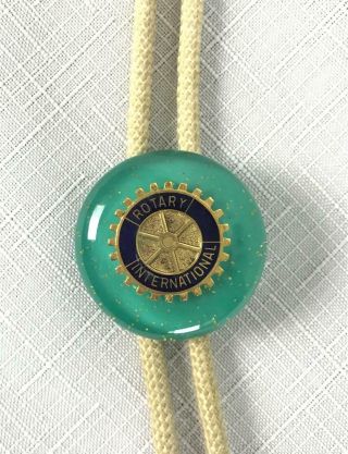 Vintage Rotary International Lucite Bolo Tie Western