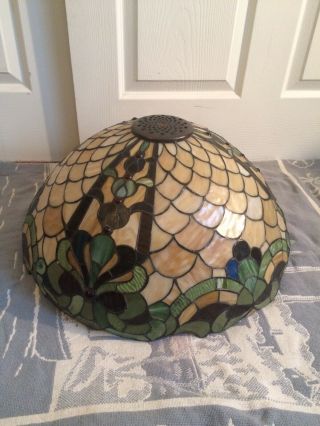 Large Tiffany Style Stained Glass Lamp Shade 20”inches Diameter