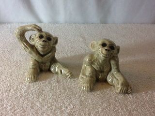 Cool Vintage Monkey Ceramic Salt And Pepper Shakers,  Approx 3 " Tall,  Great Colle