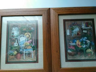 Home Interiors Two Pictures Barbara Mock Artist 10.  5 X 12.  5 " Vgc Flowers