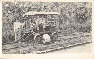 Honduras,  Equipment & Its Crew On Cuyamel Railroad,  Rare Real Photo Pc C 1910 - 20