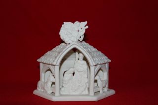 Partylite Manger With Angel And Wiseman Tealight Candle Holder