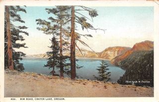 Q23 - 1085,  Rim Road,  Crater Lake,  Oregon.  Postcard.