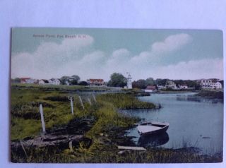Rye Beach Nh 1910? Across Pond Rowboat Farragut Hotel? Hampshire Germany