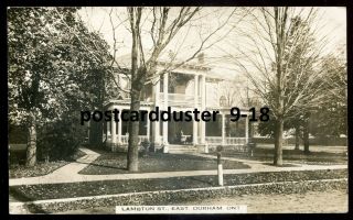 2236 - Durham Ontario 1910s Lambton Street.  Real Photo Postcard