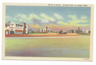House Of David Motel And Restaurant,  St.  Joseph,  Mi Linen Postcard