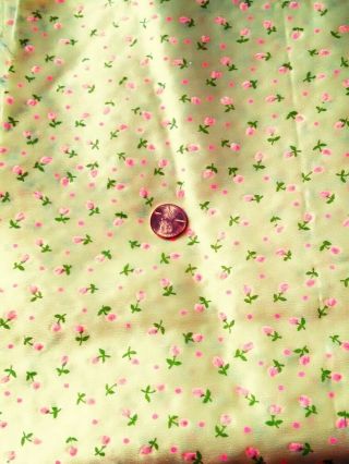 Vintage Fabric Flocked Floral Satin 3 Yards C.  1950 - 60 