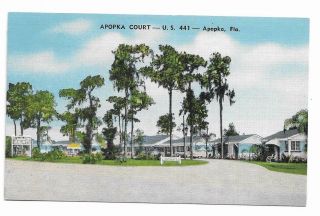 Apopka Court,  Us 441,  Apopka,  Fl Linen Postcard