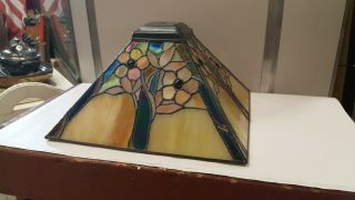 Vintage Large Stained Glass Lamp Shade Mission Arts & Crafts