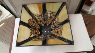 Vintage Large Stained Glass Lamp Shade Mission Arts & Crafts 6