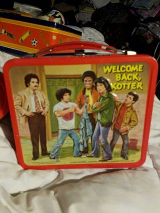 1977 Vintage Welcome Back Kotter Metal Lunch Box Aladdin Cond.  Thermos