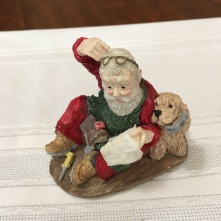 1992 Ornament Jolly Old Elf Santa At Work Christmas Resin Collectible