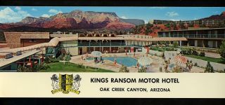 Arizona Az Oversized Postcard Kings Ransom Motor Hotel Oak Creek Canyon Az