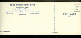 Arizona AZ Oversized postcard Kings Ransom Motor Hotel Oak Creek Canyon AZ 2