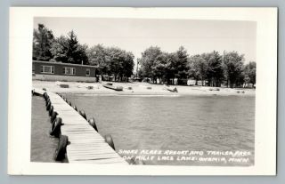 Onamia Minnesota Trailer Park Mille Lacs Lake Real Photo Rppc Postcard 1930 - 50