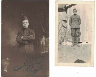 Ww1 Photo Postcard Rppc Of Young U.  S.  Military Man In Uniform - Named & Snapshot