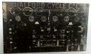 Shop Front Postcard Real Photo - Halford Cycle Co - Swindon Cromwell Street