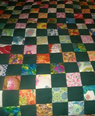 Vintage Farmhouse Hand Made Quilt 62 " X 77 " Over 70 Years Old,