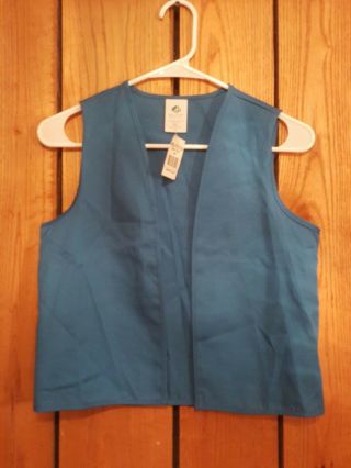 Girls Size S/m Girl Scout Blue Daisy Vest Nwt Never Worn
