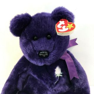 1998 Ty 1st Princess Diana Beanie Buddy 12 " Bear With Tag Vintage