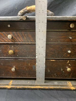 machinist tool box woodgrain Wood Vtg Carpenter Chest 6 Drawer Vintage 8