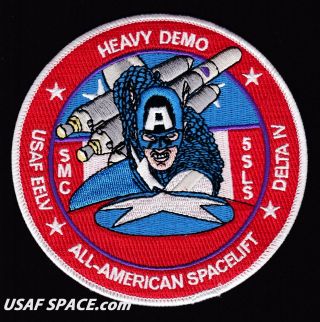 Captain America - Delta Iv Heavy - Usaf Eelv All - American Spacelift 5sls Patch